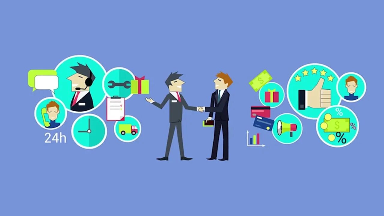 Client relationship. Customer relationship. linkage concept.