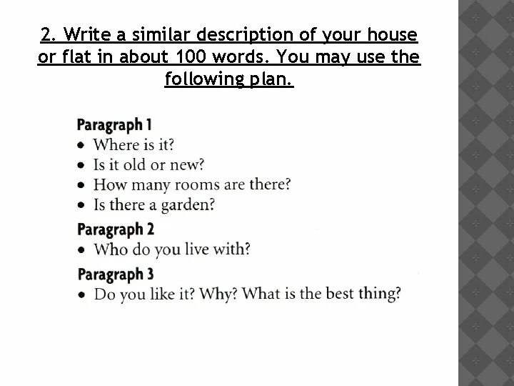 Write about your flat