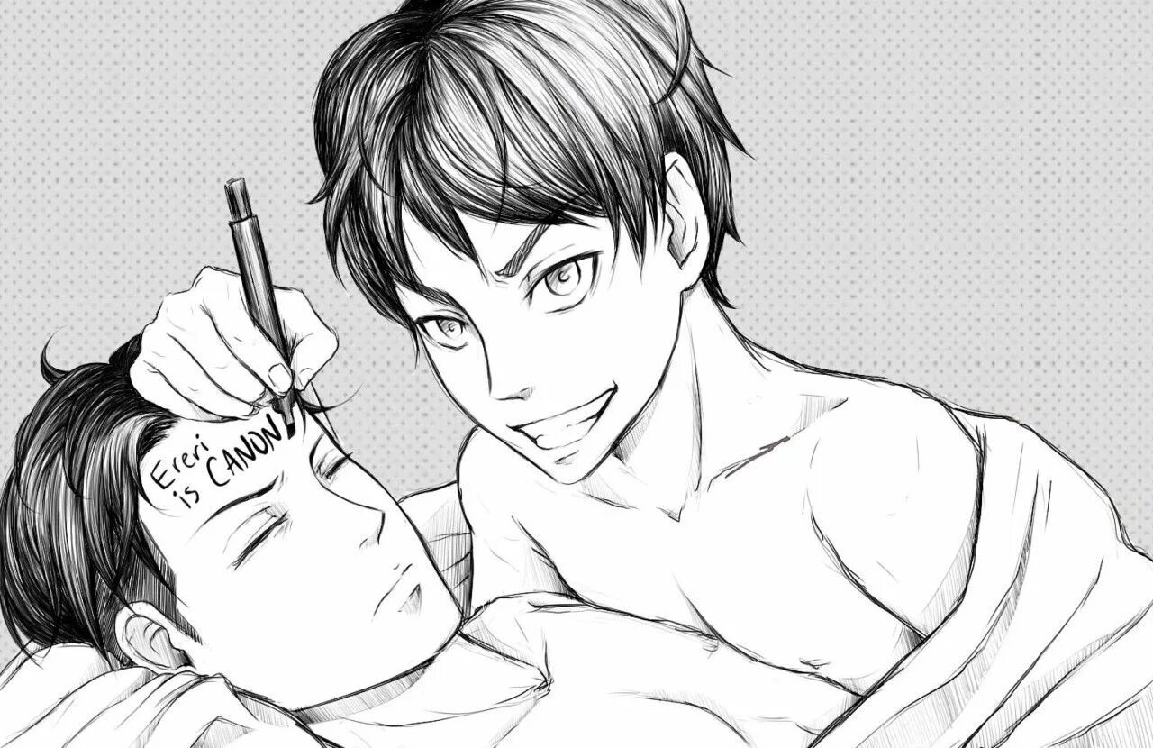 Эрери канон. Эрон и леви атака титанов. Атака титанов леви и эрен. Эрен и леви канон. Яой 18 люди.