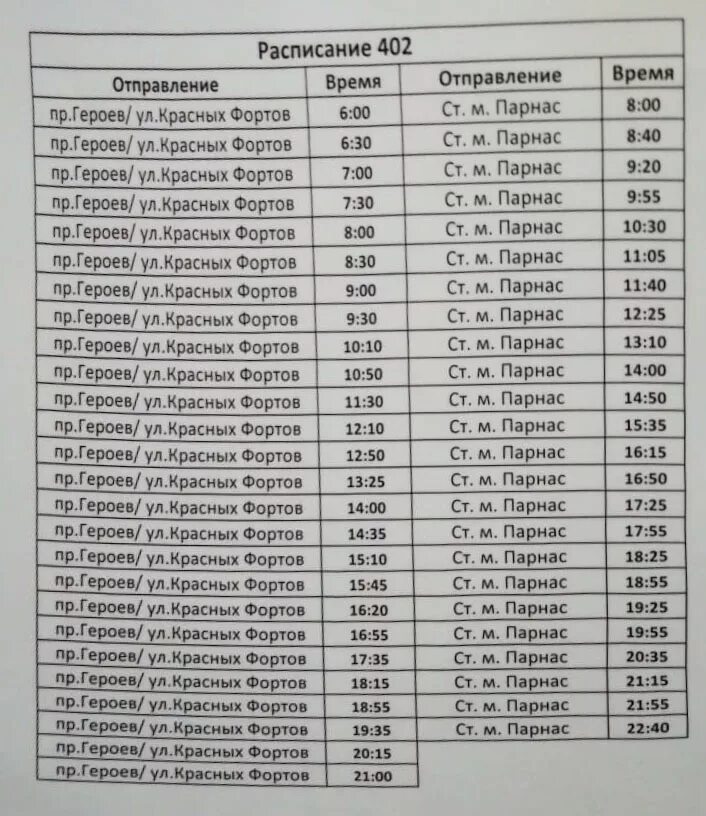 Автобус 402 от парнаса