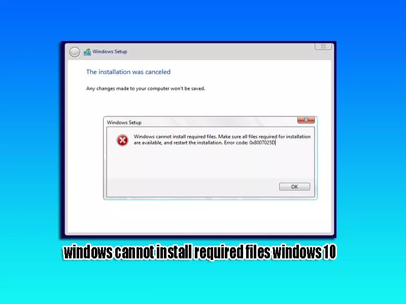 Install file. To install. Install.Wim. Installation Error. This file is required