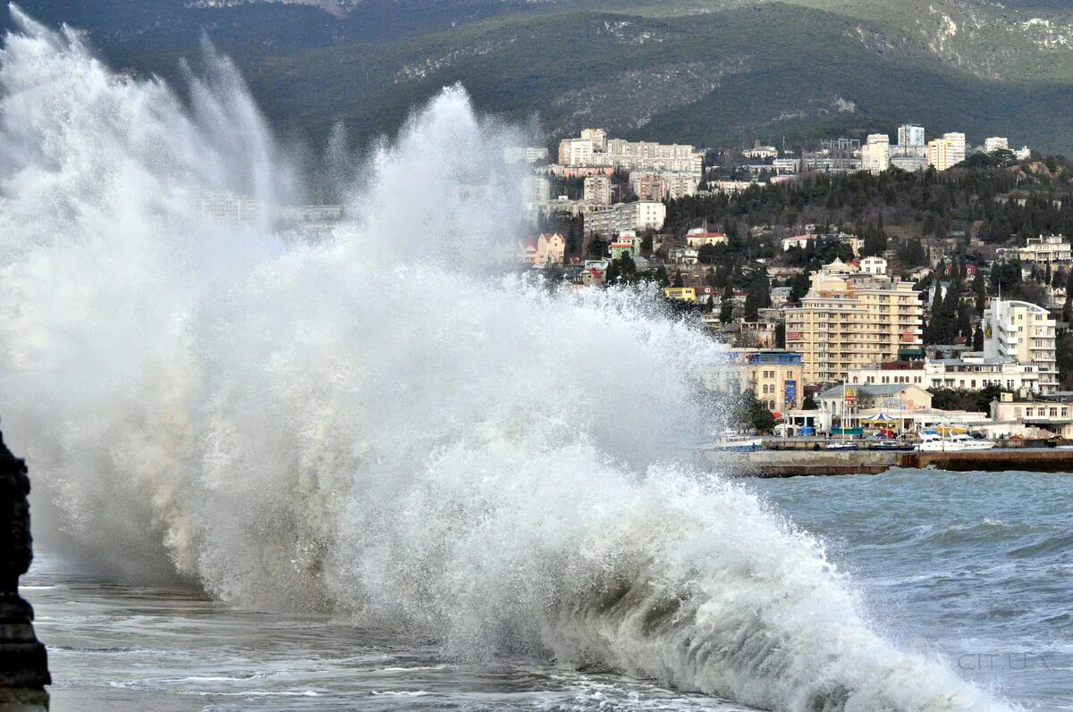 Температура в ялте сегодня. Крым шторм Ялта. Шторм порт Ялта. Ялта набережная шторм. Шторм в Ялте.