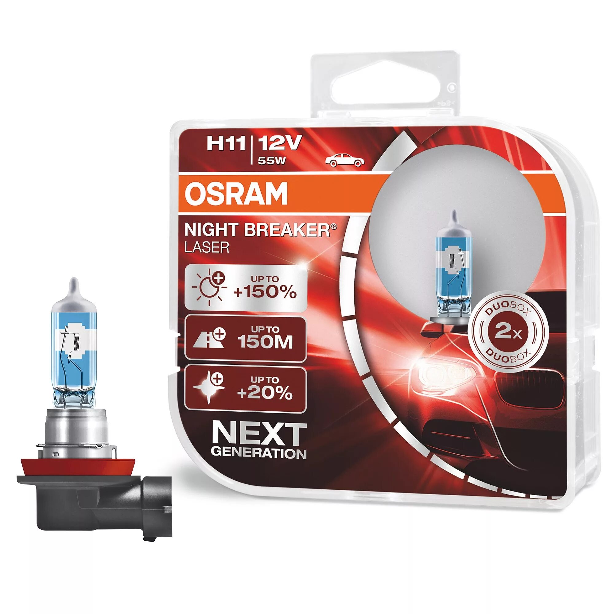 Osram 64211nl-HCB. Комплект ламп h11 12v 55w pgj19-2 Night Breaker Laser +150%. Осрам Найт брекер лазер h11. Osram Night Breaker Laser h11.