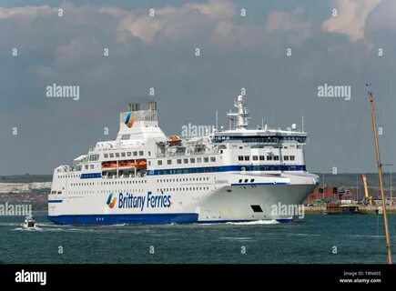 Cross channel roro ferry Normandie underway on Portsmouth Harbour bound for...