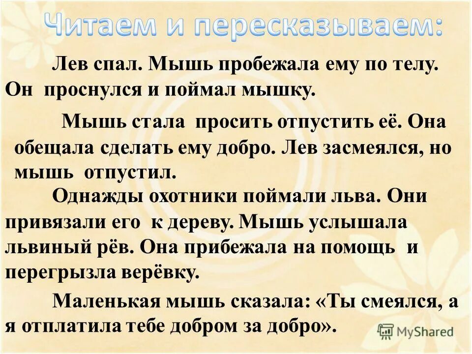 Мыши пробежали предложение. Изложение Лев и мышка. Лев спал мышь пробежала ему по телу изложение.