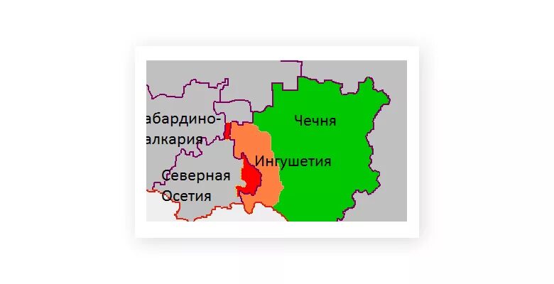 Чечня Северная Осетия Ингушетия на карте. Карта Северной Осетии с границами Ингушетии. Чечня Осетия Ингушетия на карте. Чеченская Республика и Ингушетия на карте России.