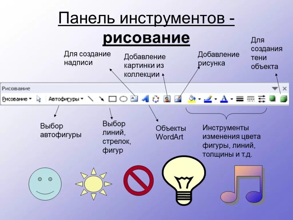 Какой инструмент нужно использовать для рисования линии. Панель рисования текстового процессора MS Word. Панель инструментов рисование MS Word. Панель рисования в Ворде. Панель инструментов рисование в Word.