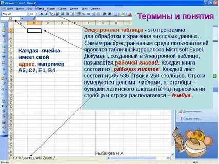 Документ в электронной таблице называется