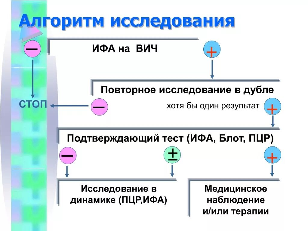 Обычный анализ крови показывает вич. Диагностический алгоритм обследования на ВИЧ-инфекцию. Алгоритм диагностики методом ИФА ВИЧ. Исследование крови на ВИЧ методом ИФА. Схема лабораторной диагностики ВИЧ инфекции.