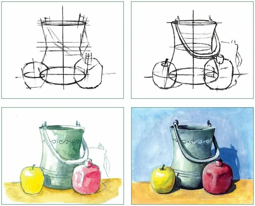 Этапы рисунка натюрморта. Поэтапное рисование натюрморта. Натюрморт набросок. Этапы рисования натюрморта.