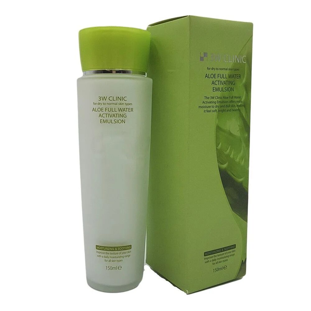 Мл эмульсии для лица. 3w Clinic тонер Aloe Full Water activating Skin. 3w Clinic эмульсия для лица с экстрактом алоэ Aloe Full Water activating Emulsion. 3w Clinic Aloe Full Water activating Emulsion увлажняющая эмульсия с экстрактом алоэ.