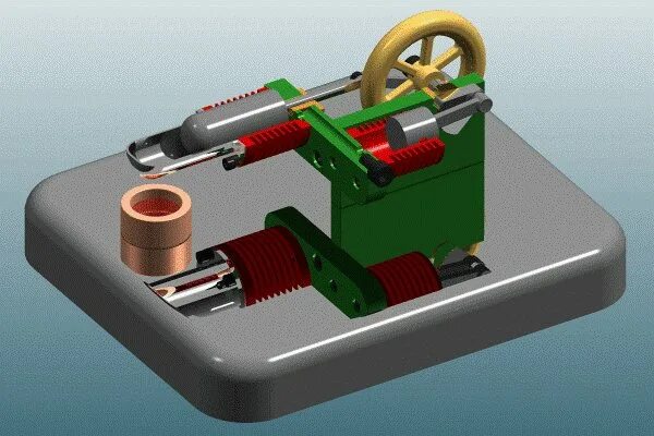 Как сделать работающий двигатель. Двигатель внешнего сгорания стирлинга. многоцилиндровый стирлинг. дви га тель внеш не го сго ра ния стир лин га. тепловой двигатель стирлинга.