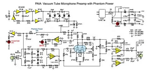 Схема Tube Mic Pre (v2) - PAiA Electronix.