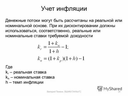 Рассчитать деньги с учетом инфляции