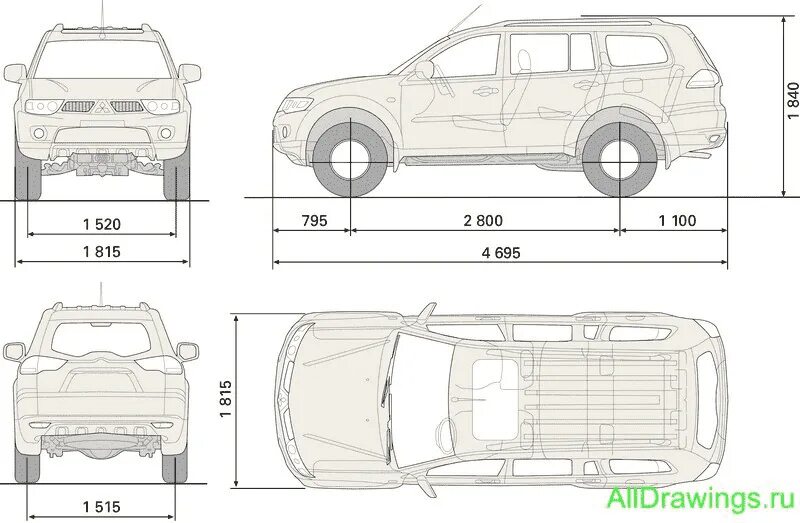 Pajero sport размер