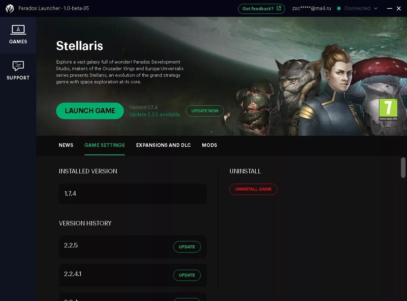 Supported game versions