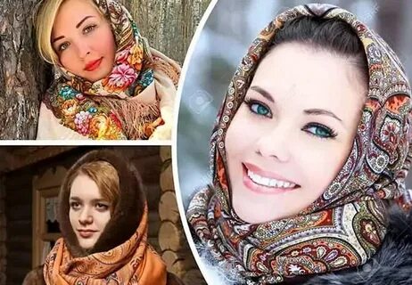 Как завязать зимний платок на голове
