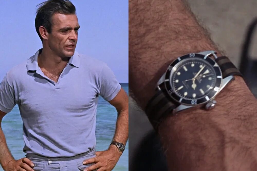 Famous watches. Rolex Submariner NATO Strap Sean Connery. Submariner Шон Коннери. Rolex Submariner ref. 6538.