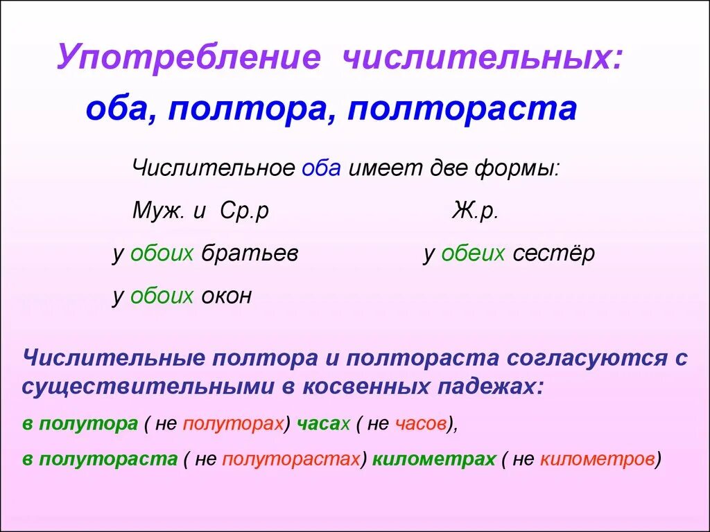 Как склоняется полтораста. Употребление числительных. числительное полтораста. употребление числительных оба обе. употребление числительных полтора полторы.