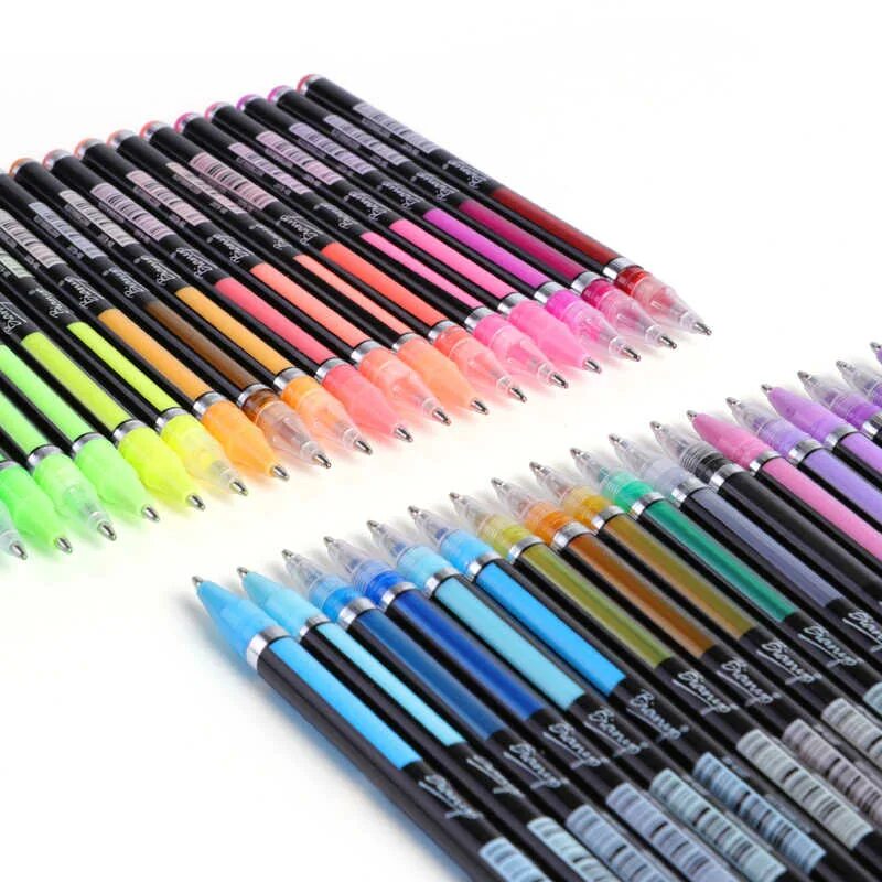 Цветные ручки. Metallic Color pen6551br. Gel Pens bianyo. Набор цветных ручек.
