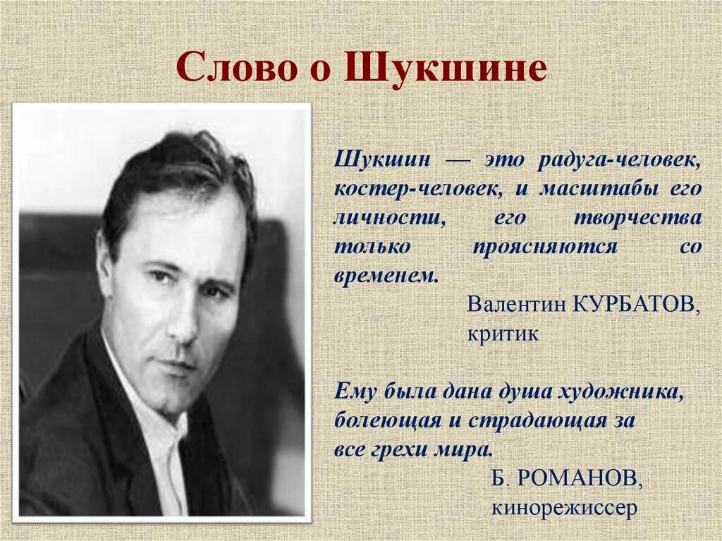 Шукшин жизнь и творчество 11 класс. Годы жизни Шукшина Василия Макаровича.