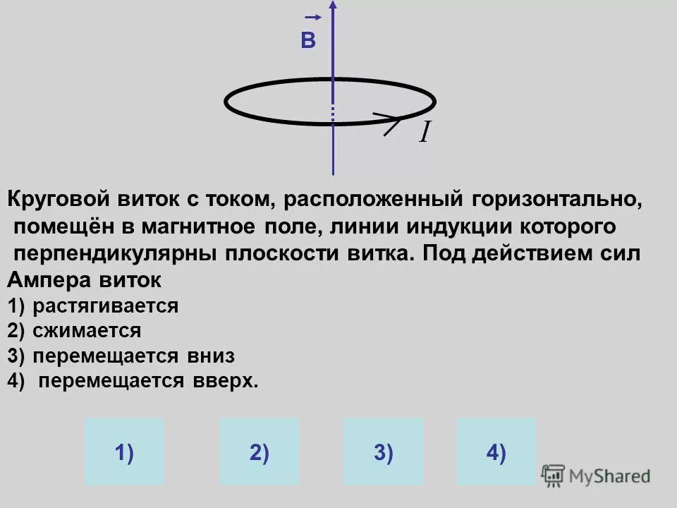 Ток течет по замкнутому контуру. Круговой виток с током линии индукции. Круговой виток с током помещенный в магнитное. Магнитные силовые линии круговой виток с током. Линии магнитной индукции магнитного поля кругового витка с током.