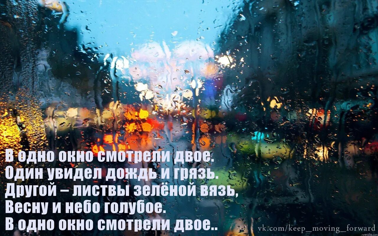 Посмотри в окно видишь. Один увидел дождь и грязь. Один увидел дождь. В одно окно смотрели двое стих. Стихотворение один увидел дождь и грязь.