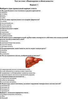 Пищеварение в желудке 8 класс биология тест