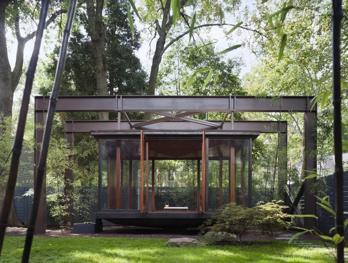 Small project. Современные фасады зданий. Веранда в стиле лофт пергола. Экодом с плоской кровлей. Беседка в японском стиле.