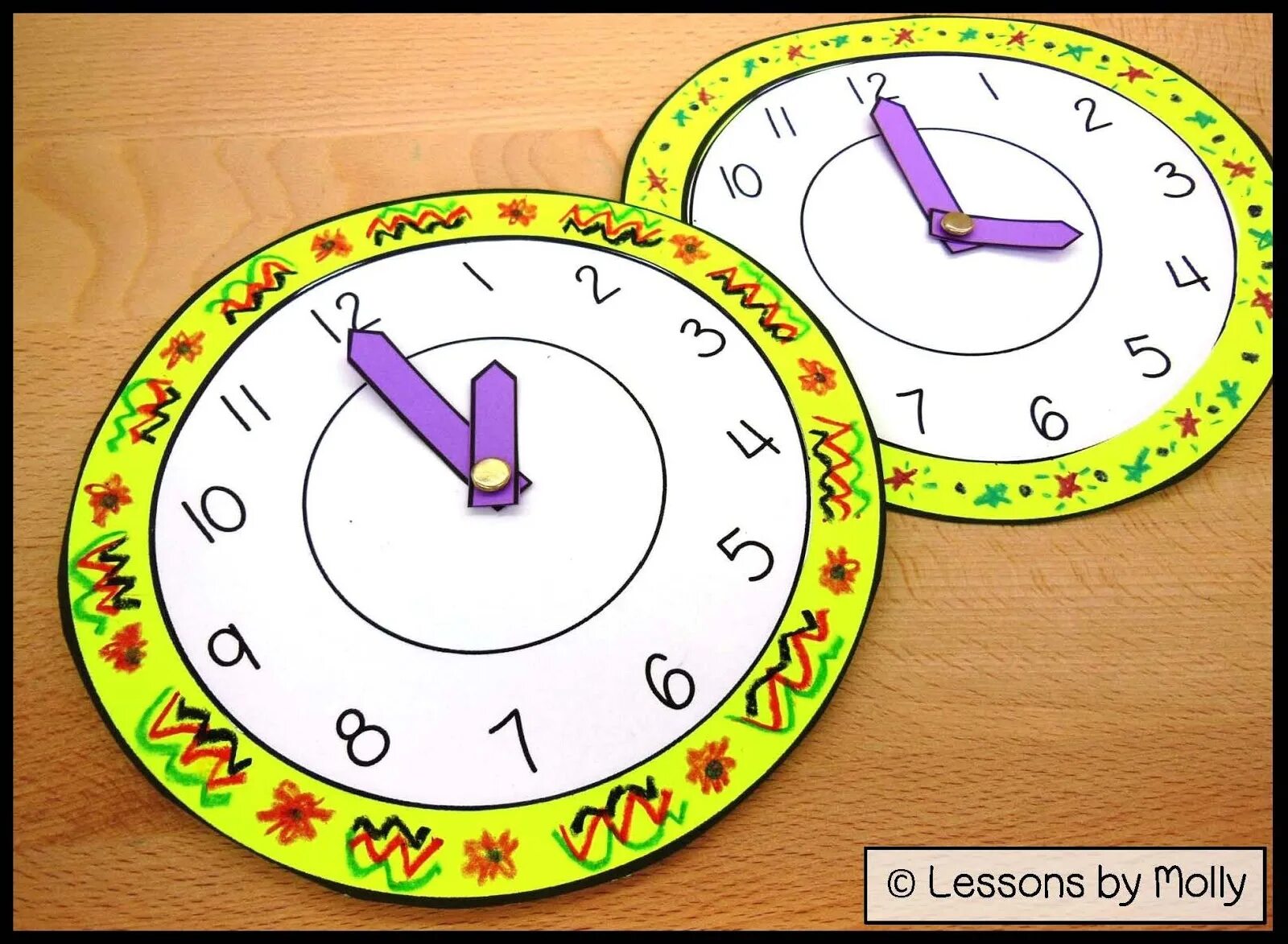 Clock for Kids. How to make a Clock for Kids. Clock Printable for Kids. Interactive Clock for Kids. Часы урок 25