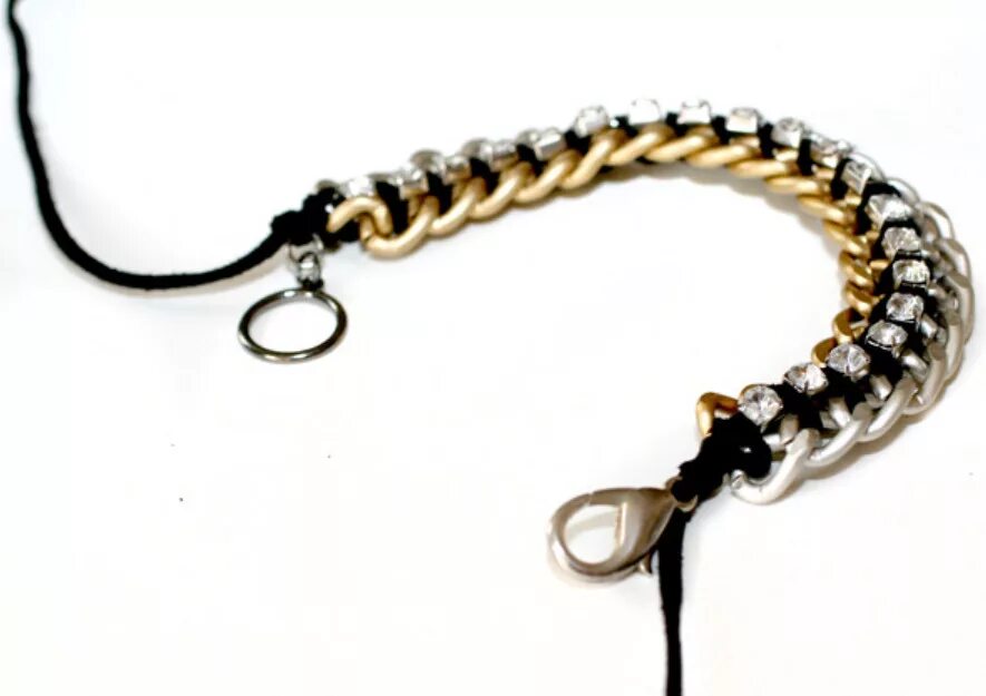 браслет из цепочек. браслет из цепочки и ленты. оплести цепочку шнуром. браслет из цепочек. как сделать браслет на руку из цепочки.