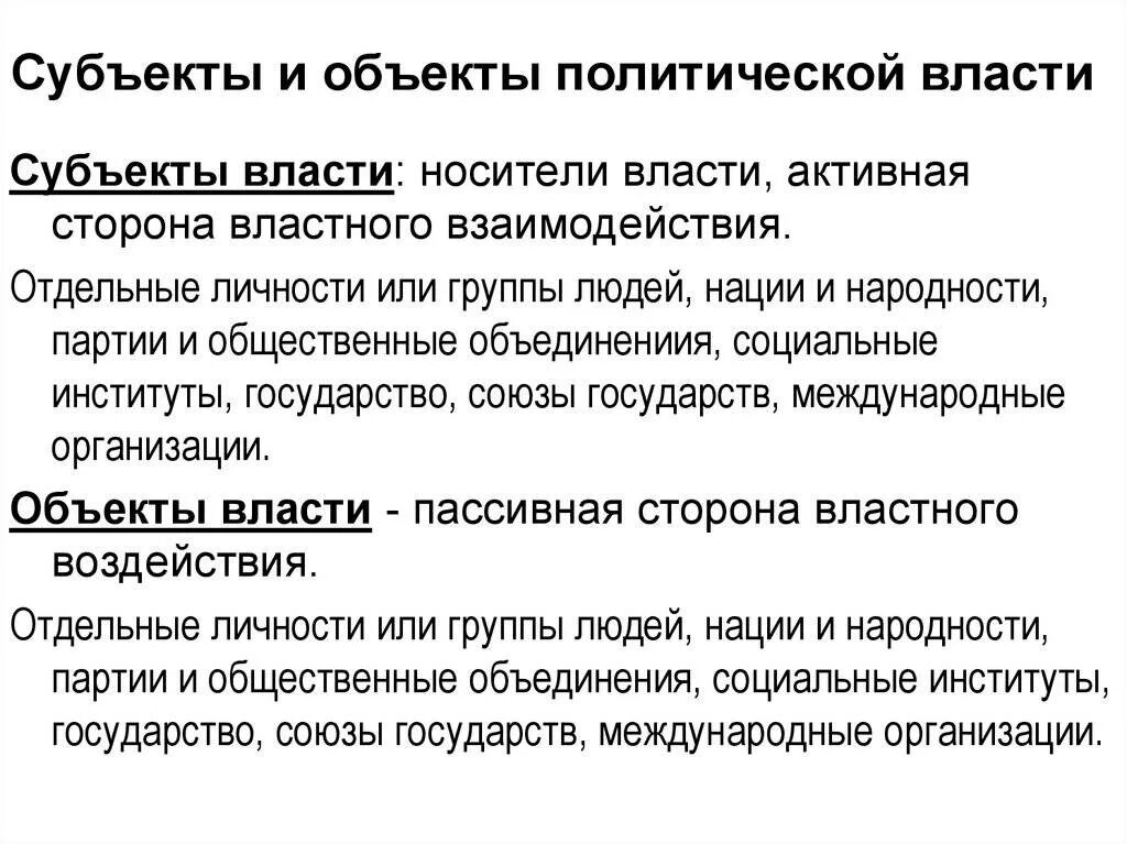 Власть является субъектом гражданского. Субъект политической власти кратко. Политическая власть субъекты и объекты. Субъекты и объекты Полит власти. Субъект власти и объект власти.