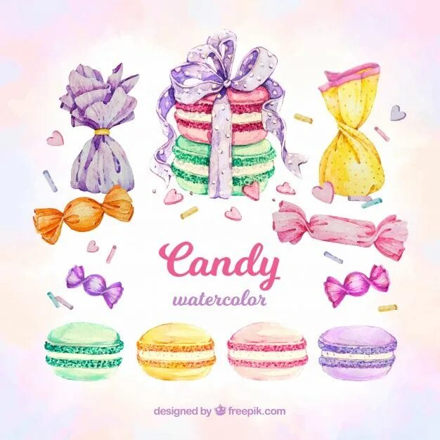 Candy collection. Конфеты акварель. Макаруны Акварельные. Макарун акварель. Конфеты рисунок акварелью.