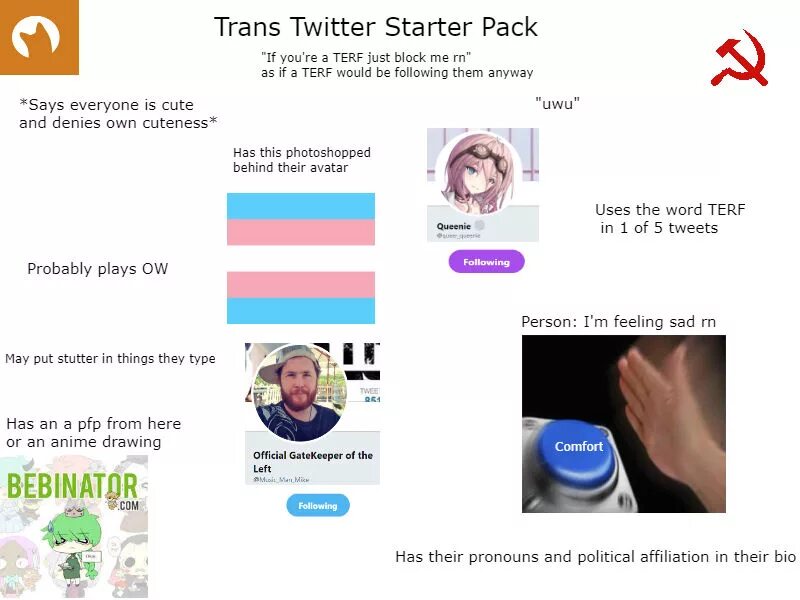 Твиттер стартер пак. Твиттер. Trans Starter Pack. Био Твиттер.