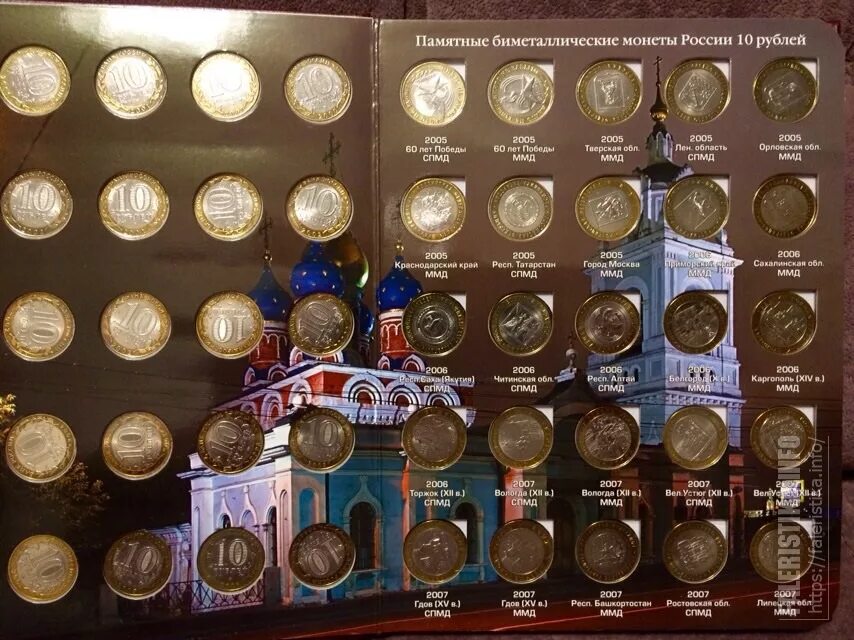 Монеты россии список 10 рублевых монет. Полная коллекция 10 рублевых монет. 10 Рублей юбилейные Биметалл. Перечень 10 рублевых монет. Таблица юбилейных монет 10 рублей.