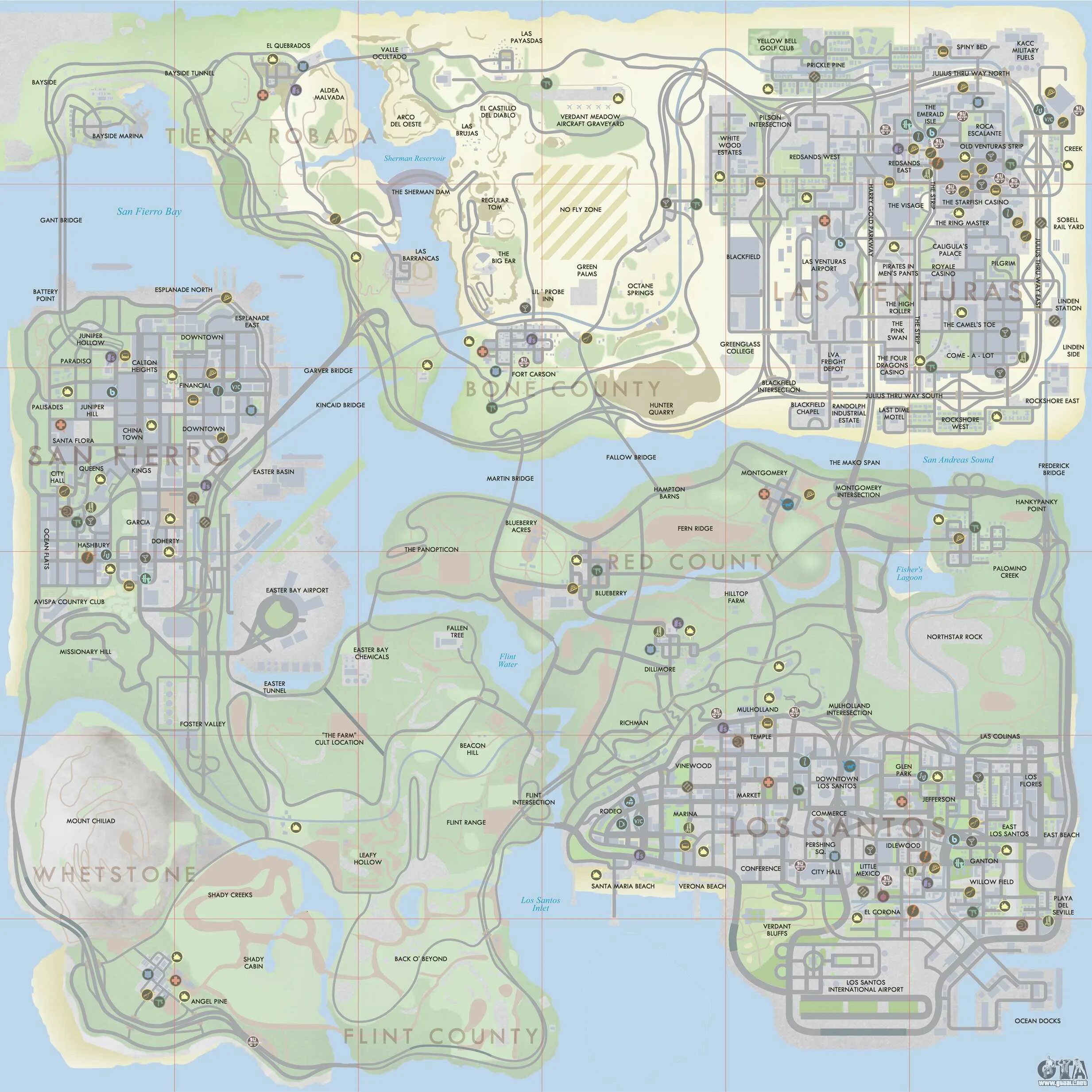 Карта устриц в гта. Карта гта сан андреас. hq карта gta sa. карта гта 3 сан андреас. 3д карта гта сан андреас.