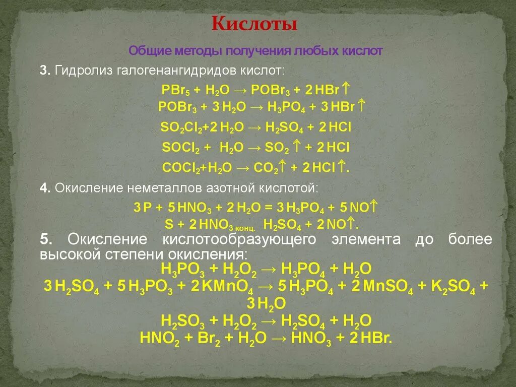 5 любых кислот. Гидролиз галогенангидридов в неорганической химии. Гидролиз галогенангидридов кислот. Pbr5+h2o гидролиз. Гидролиз галогенангидридов неорганических кислот.