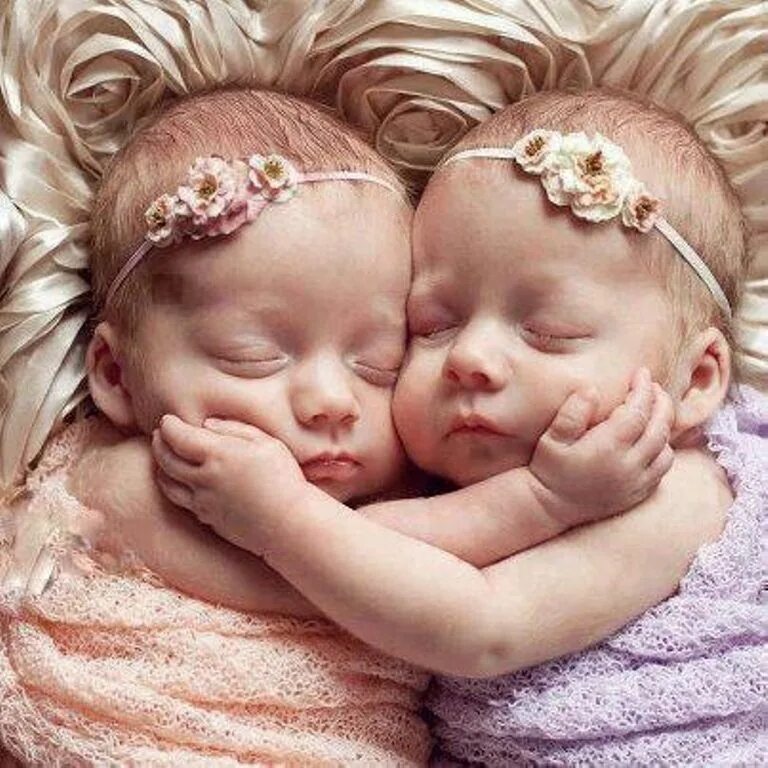Родные милые дети. Девочки близняшки. Красивые малыши. Красивые младенцы. Фотосессия двойняшек.