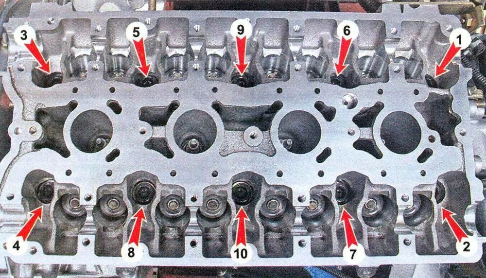 ГБЦ двигателя ВАЗ 2110 16 кл. Протяжка ГБЦ Priora 16 клапанов. ГБЦ ВАЗ 2110 16 клапанов.