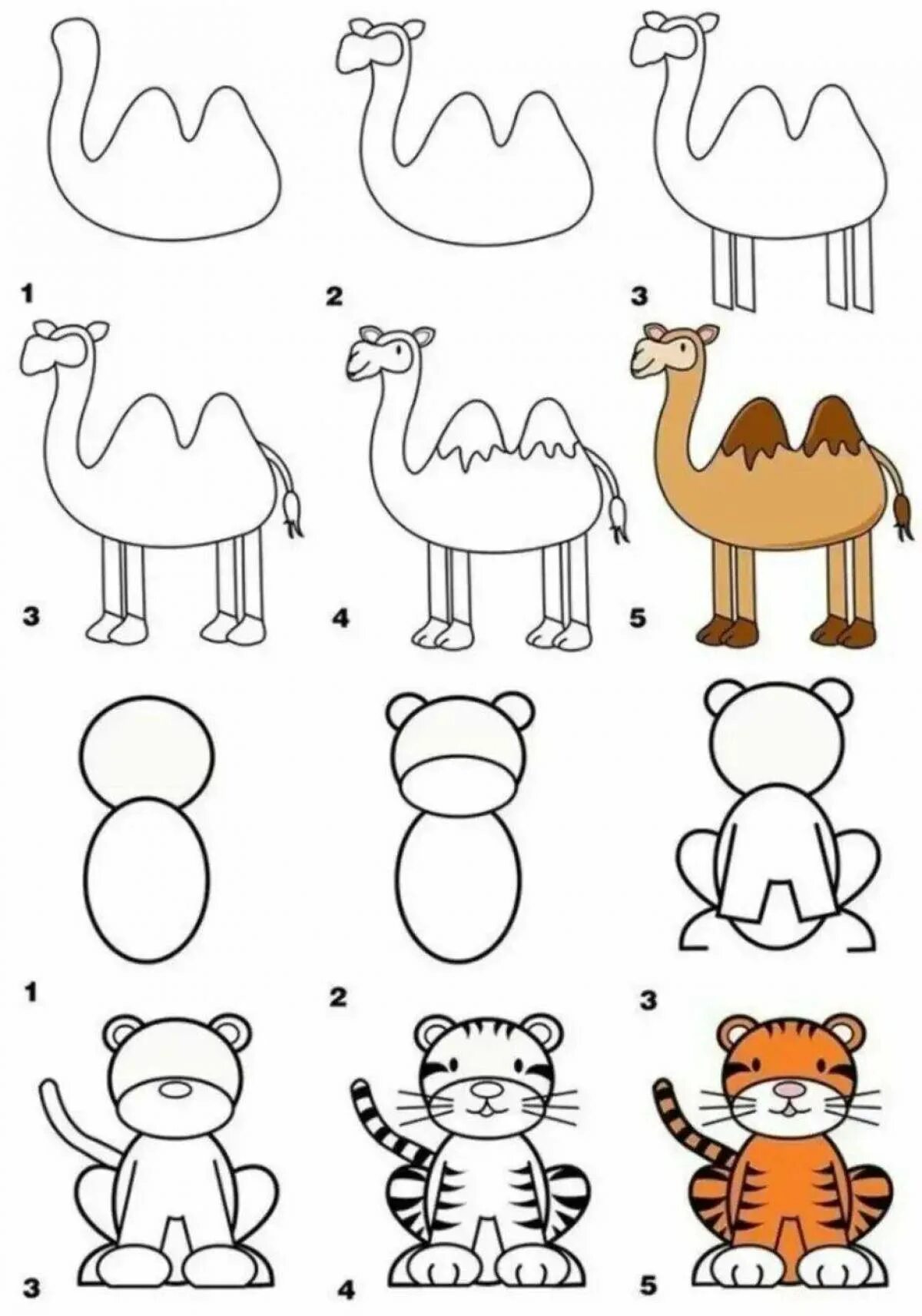 Рисование для детей. Рисование животных для детей. Поэтапное рисование для детей. Животные для рисования для детей.