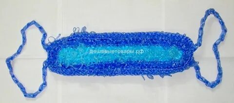 Овальная мочалка крючком с вытянутыми