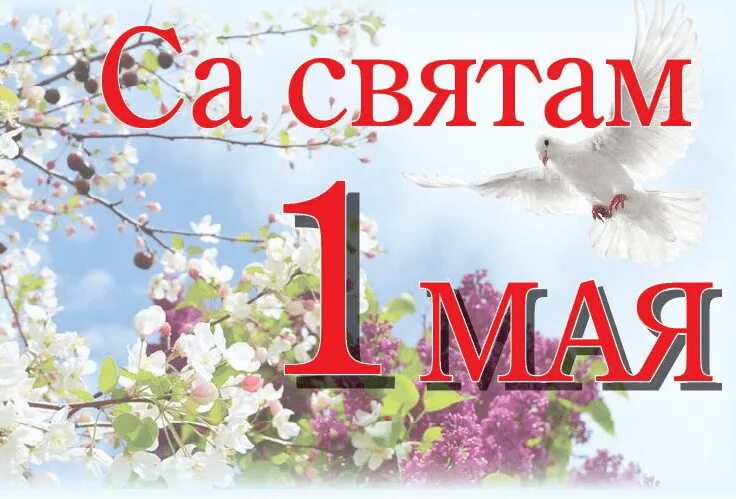 1 мая праздник в беларуси. Са святам 1 мая. 1 Мая в Белоруссии праздник. 1 Мая открытка Беларусь. Открытка с 1 мая на белорусском языке.