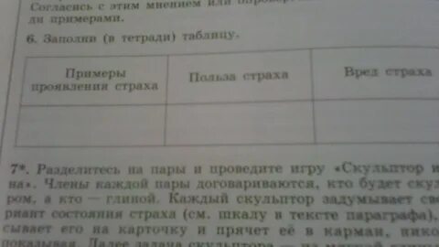 Примеры проявления страха