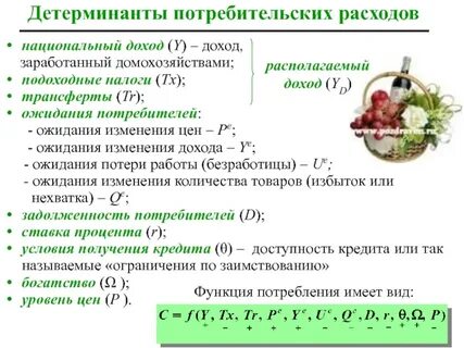 В закрытой экономике потребительские расходы