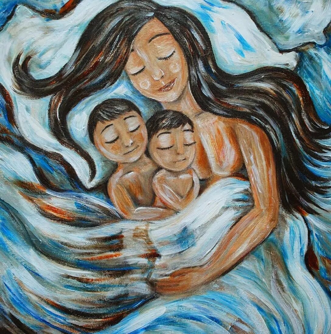 Кэти Берггрен картины мама с детьми. Кэти Берггрен семейная Идиллия. Кэти Берггрен картины семья. Картина женщина с двумя детьми.