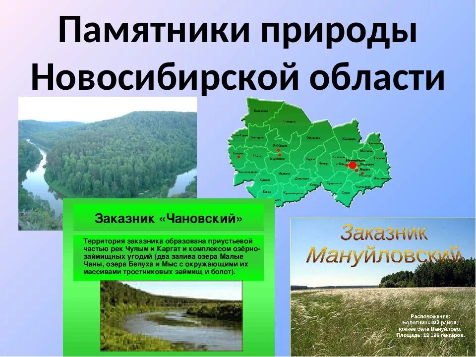 Чем известен регион новосибирской области. Памятники природы НСО. Природные комплексы Новосибирской области. Новосибирская область презентация. Памятники природы родного края.