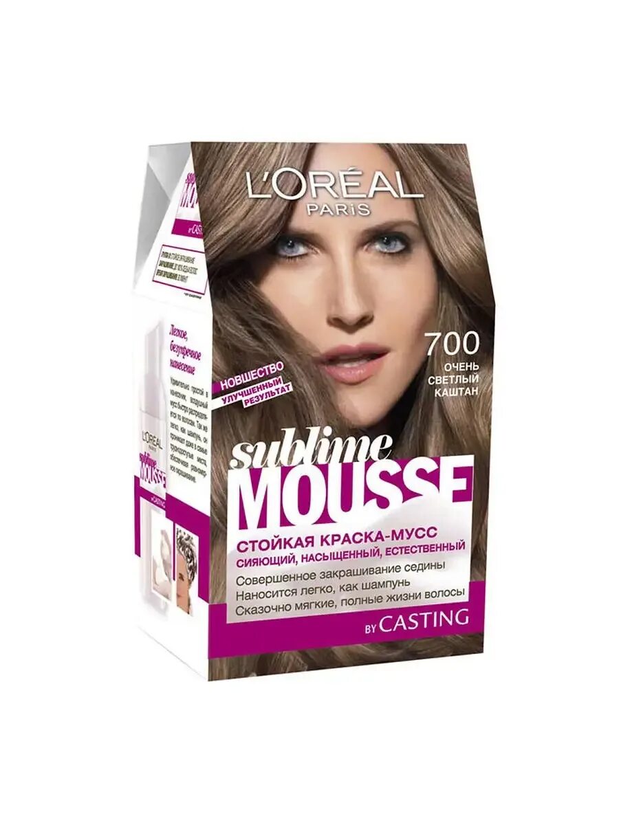 Sublime mousse. Краска-мусс для волос сублим мусс. l&#039;oreal paris / стойкая краска для волос &quot;sublime mousse&quot; 7. лореаль париж краска светлый каштан. краска-мусс для волос l&#039;oreal sublime mousse.