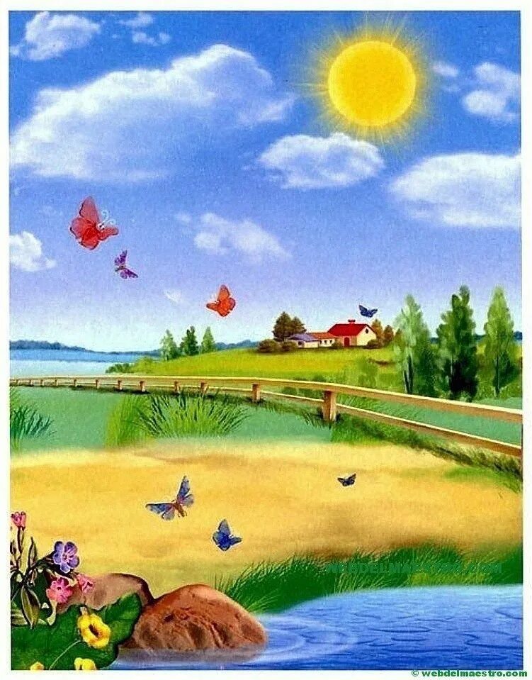 Картина природы для детей. Рисунок лето. Летний пейзаж для детей. Лето для дошкольников. Время года лето солнечное
