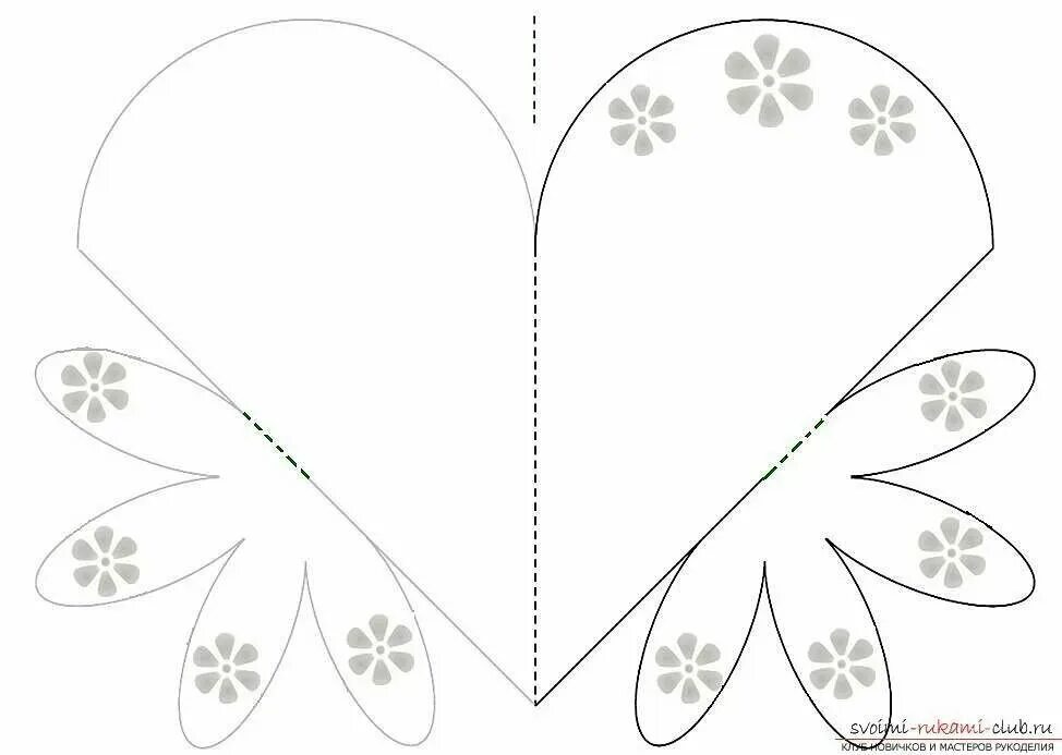 Макет валентинки. Сердечко открытка из бумаги. Открытка в виде сердечка.