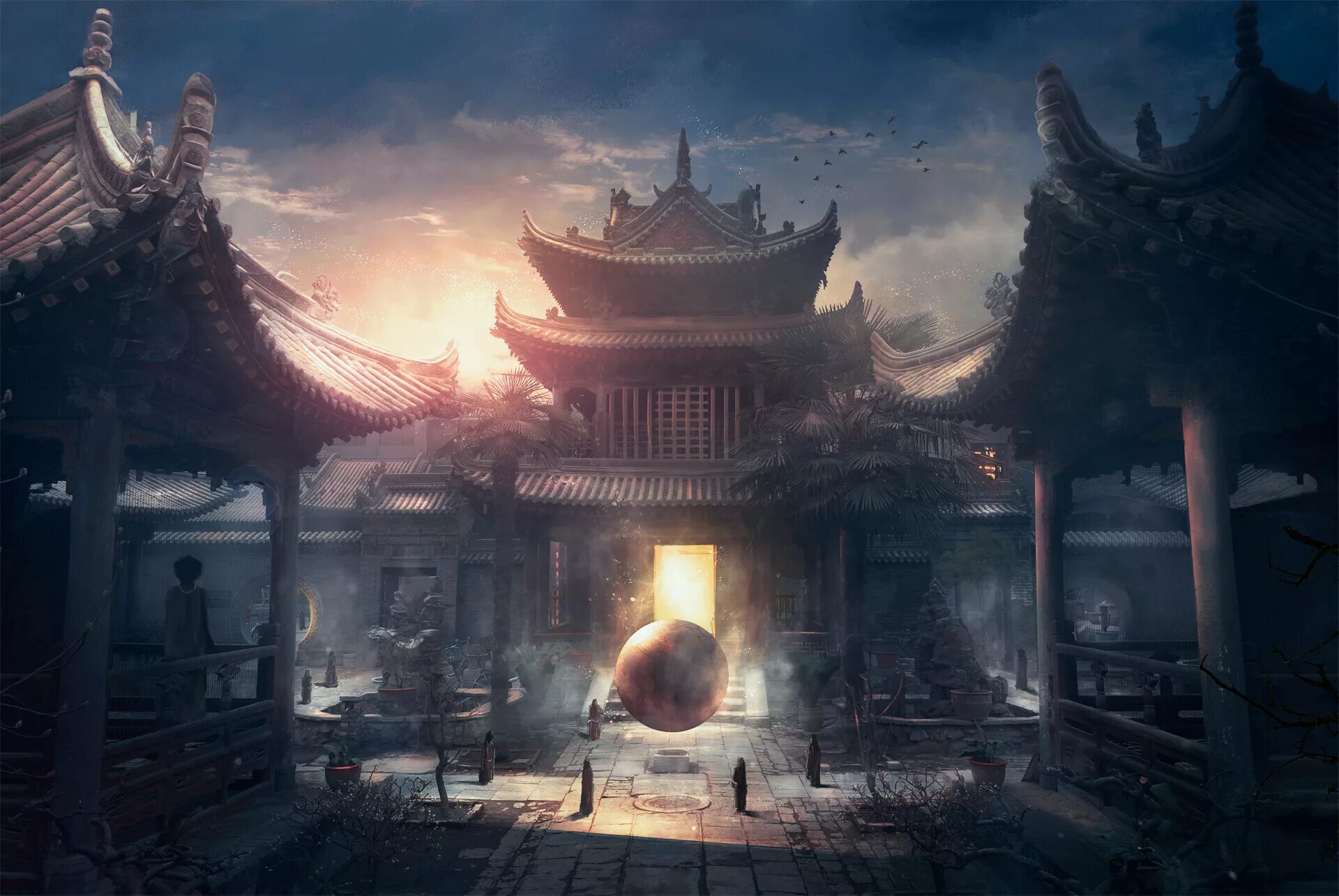 Япония арт. Concept art environment храм япония. храм буддистские в японии арт. разрушенный буддийский храм китай арт. храм китай арт.
